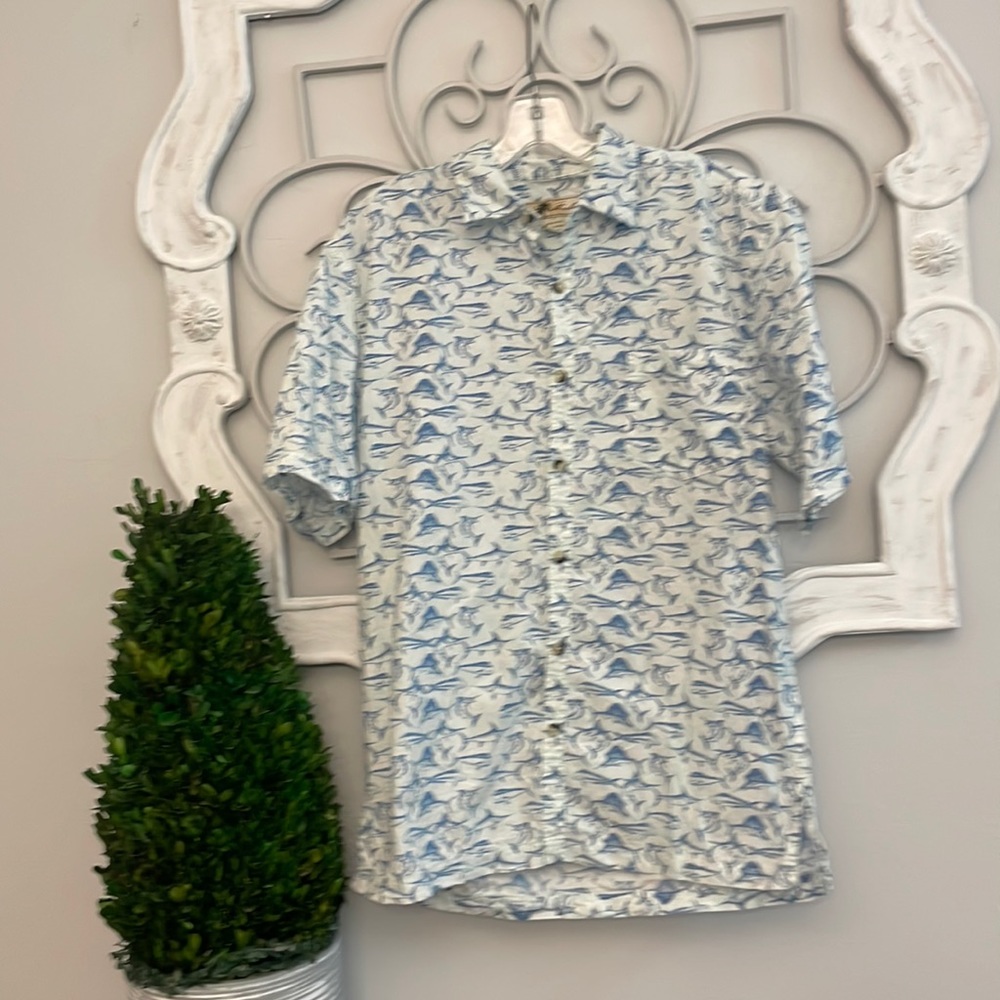 Blue Marlin Button Up Shirt Medium